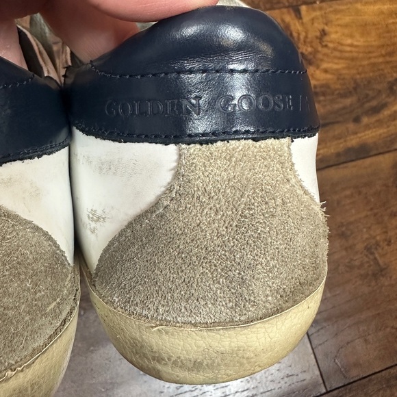 Golden Goose GG Superstar 102 in White with Ice Star and Blue Heel Size 8 - Picture 8 of 12